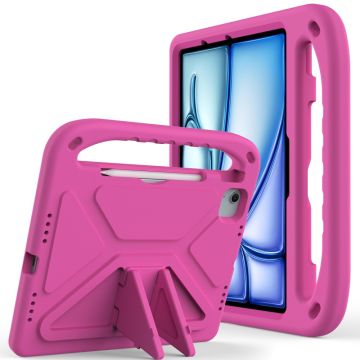 For iPad Pro 11 (2024) / Air 11 (2024) Case Hand Grip Kickstand Tablet EVA Cover - Rose