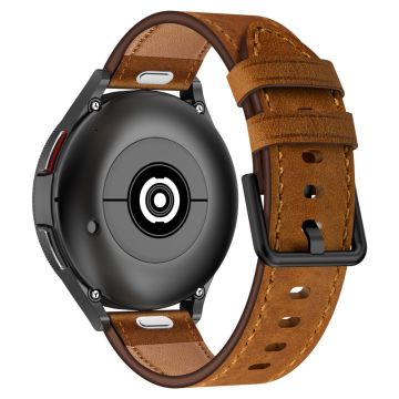 Huawei horloge GT 3 42mm / GT 3 Pro 43mm Bovenste laag koeienhuid Verstelbare polsband 20mm horlogeband - Donkerbruin