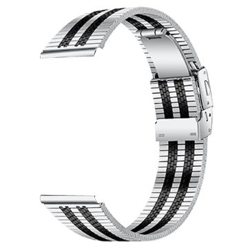 Fossil Gen 5 Carlyle HR Watch Band Five-Bead 316L Stainless Steel Wrist Strap - Silver Black