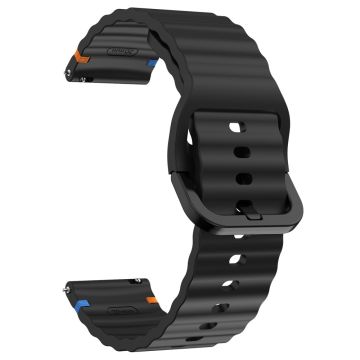 22mm Siliconen horlogebandje Xiaomi Watch S4 Sport / Redmi Watch 5 Active Wave Design horlogebandje - Zwart