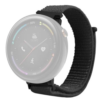 Huami Amazfit Verge 2 (A1807) Nylon Sport Loop Horlogebanden Verstelbaar Bandje met Spring Bar - Zwart