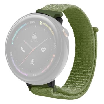 Huami Amazfit Verge 2 (A1807) Nylon Sport Loop Horlogebanden Verstelbaar Bandje met Spring Bar - Legergroen