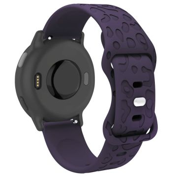 Coros Horloge GT 4 41mm / Garmin Venu 3S 18mm Horlogebandje Luipaard Textuur Siliconen bandje - Donker Paars