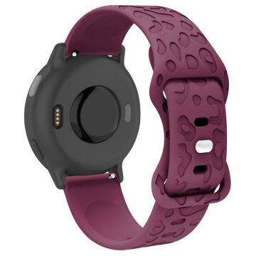 Coros Horloge GT 4 41mm / Garmin Venu 3S 18mm Horlogebandje Luipaard Textuur Siliconen bandje - Wijnrood