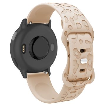 Coros Horloge GT 4 41mm / Garmin Venu 3S 18mm Horlogebandje Luipaard Textuur Siliconen bandje - Melkthee