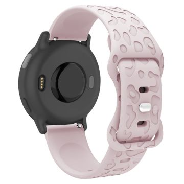 Coros Horloge GT 4 41mm / Garmin Venu 3S 18mm Horlogebandje Luipaard Textuur Siliconen bandje - Licht Roze