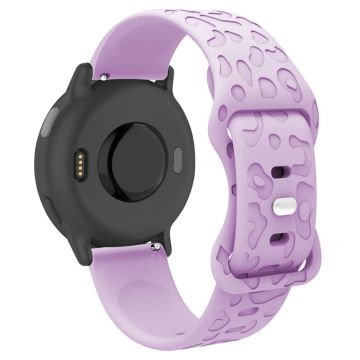 Coros Horloge GT 4 41mm / Garmin Venu 3S 18mm Horlogebandje Luipaard Textuur Siliconen bandje - Lavendel Paars