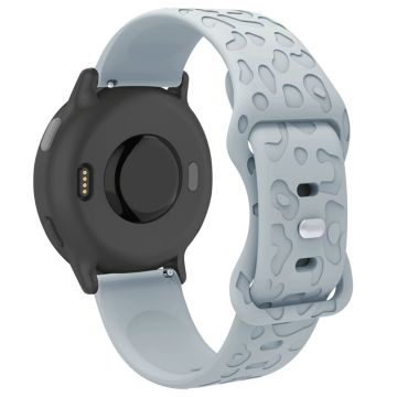 Coros Horloge GT 4 41mm / Garmin Venu 3S 18mm Horlogebandje Luipaard Textuur Siliconen bandje - Cloudy Grey