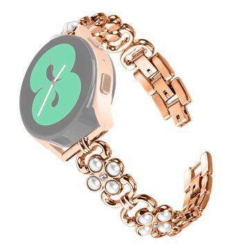 Verizon Gizmowatch 2 Stainless Steel Replacement Strap Pearl Four Leaf Clover horlogebandje - Rose Goud