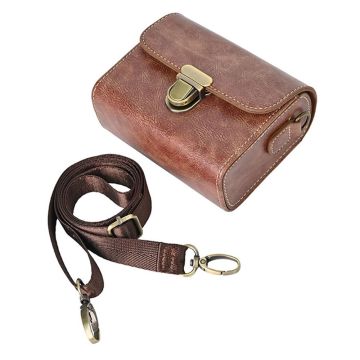 Carrying Case for Canon / Ricoh / Sony Camera Universal Vegan Leather Shoulder Bag - Coffee