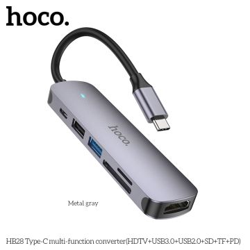 HB28 Type-C multi-function converter(HDTV+USB3.0+USB2.0+SD+TF+PD)