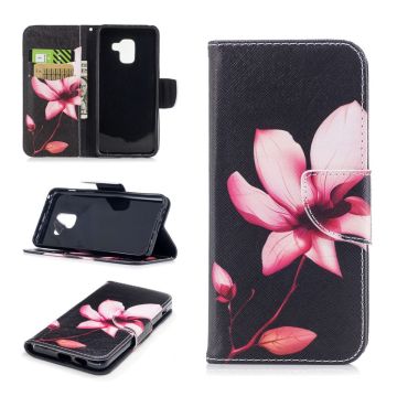 Samsung Galaxy A8 (2018) Patroon PU Leer flip Hoesje - Fresh Flower