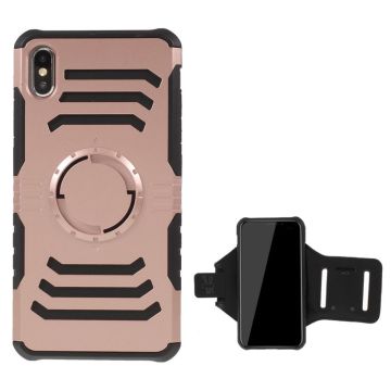 iPhone Xs Max shockproof hybrid Hoesje - Rose goud