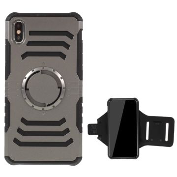 iPhone Xs Max shockproof hybrid Hoesje - Grijs