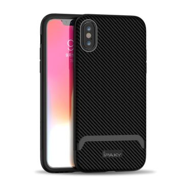 IPAKY iPhone Xs Max detachable bumper combo Hoesje - All Black