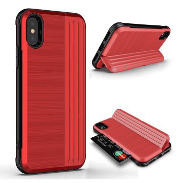 ANGIBABE iPhone Xs Max dual layer kickstand hybrid Hoesje - Rood