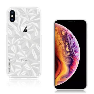 NXE iPhone Xs Max beskyttelses Hoesje av herdet glass og TPU - hvit