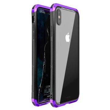 LUPHIE iPhone Xs Max double dragon glass Hoesje - Purper