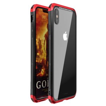 LUPHIE iPhone Xs Max double dragon glass Hoesje - Rood