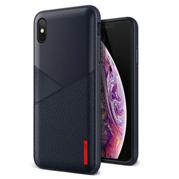 VRS Design iPhone XS Max Leer Fit Label - Navy