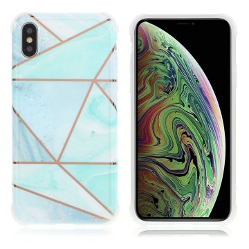 Marble design iPhone Xs Max Hoesje - Groen En Wit Marmer