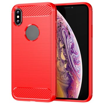 Carbon Flex iPhone Xs Max Hoesje - Rood