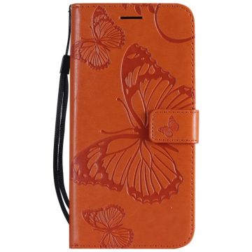 Butterfly iPhone Xs Max leren Hoesje - Oranje