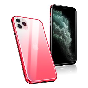 R-JUST RJC-11 Alu/Glass Hoesje - iPhone 11 Pro Max - Zwart+Red