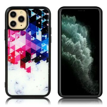 Marble design iPhone 11 Pro Max Hoesje - Roodachtige Blauwe Driehoeken En Sterren