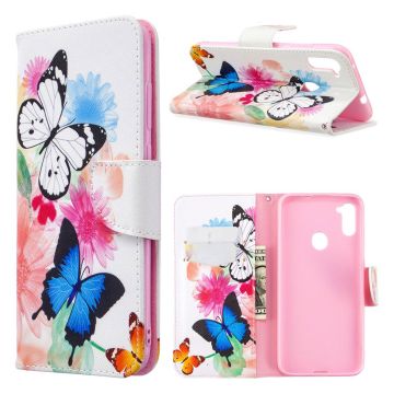 Wonderland Samsung Galaxy A11 / Samsung Galaxy M11 flip Hoesje - Vlinders En Bloemen