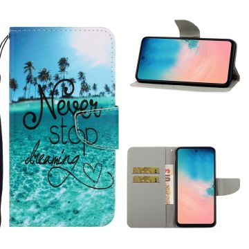 Wonderland Samsung Galaxy Note 20 Ultra flip Hoesje - Stop Nooit Met Dromen