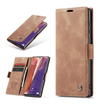 CaseMe Samsung Galaxy Note 20 Ultra vintage Hoesje - Bruin