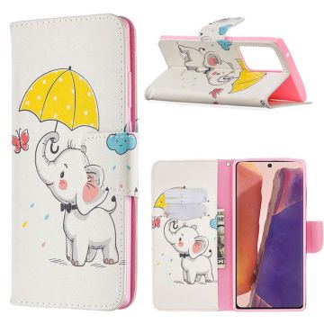 Wonderland Samsung Galaxy Note 20 Ultra flip Hoesje - Olifantje