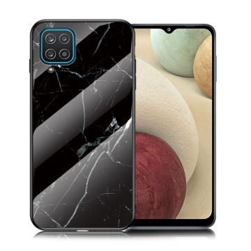 Fantasy Marble Samsung Galaxy A12 5G Hoesje - Zwart Marmer