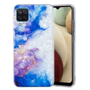 Marble design Samsung Galaxy A12 5G Hoesje - Hemelsblauw Paars Marmer