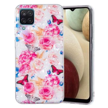 Butterfly Samsung Galaxy A12 5G leren Hoesje - Kleurrijke Vlinder