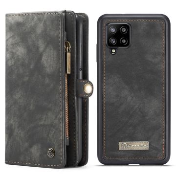 CaseMe Samsung Galaxy A12 5G portemonnee hoesje met rits - Zwart