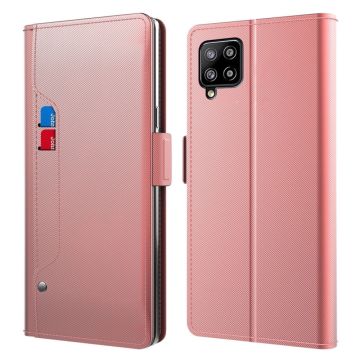 Telefoonhoes met make-upspiegel en strak design voor Samsung Galaxy A12 5G - Rose Goud