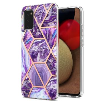 Marble design Samsung Galaxy A02s Hoesje - Donkerpaars