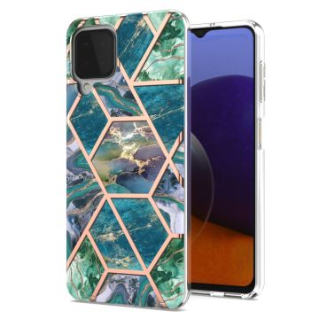 Marble design Samsung Galaxy A22 4G / Samsung Galaxy M32 Hoesje - Blauw / Groen