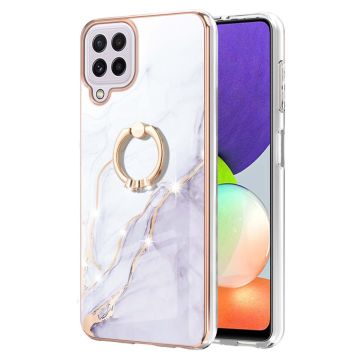 Marble design Samsung Galaxy A22 4G / Samsung Galaxy M32 Hoesje - Witte Marmer Nevel