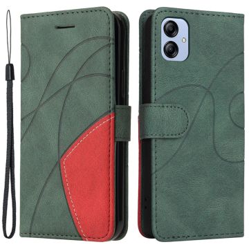 Gestructureerde leren case met strap voor Samsung Galaxy A04e - Groen