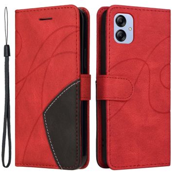 Gestructureerde leren case met strap voor Samsung Galaxy A04e - Rood