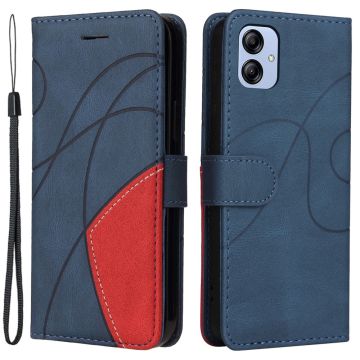 Gestructureerde leren case met strap voor Samsung Galaxy A04e - Blauw