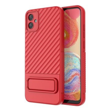 Beschermende anti-kras cover met kickstand voor Samsung Galaxy F04 / Samsung Galaxy M04 / Samsung Galaxy A04e - Rood