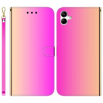 Mirror Samsung Galaxy F04 / Samsung Galaxy M04 / Samsung Galaxy A04e flip Hoesje - Rose