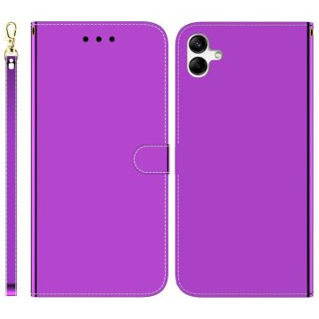 Mirror Samsung Galaxy F04 / Samsung Galaxy M04 / Samsung Galaxy A04e flip Hoesje - Purper