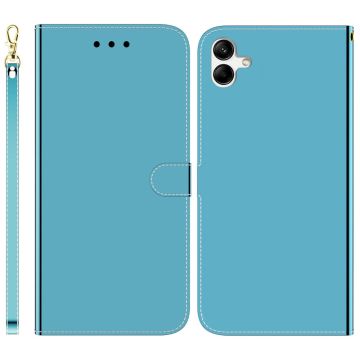 Mirror Samsung Galaxy F04 / Samsung Galaxy M04 / Samsung Galaxy A04e flip Hoesje - Blauw