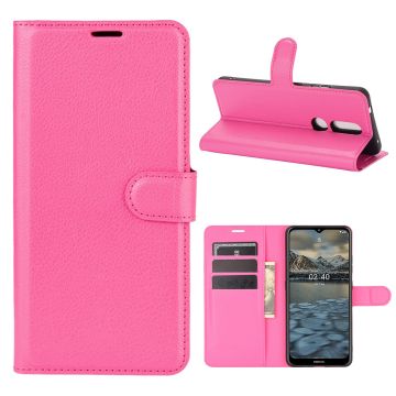 Classic Nokia 2.4 leren flip Hoesje - Rose