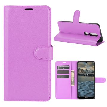 Classic Nokia 2.4 leren flip Hoesje - Purper